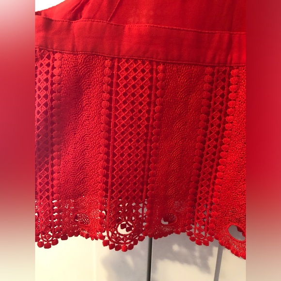 Free People Red Blouse. Size medium. - Picture 8 of 13